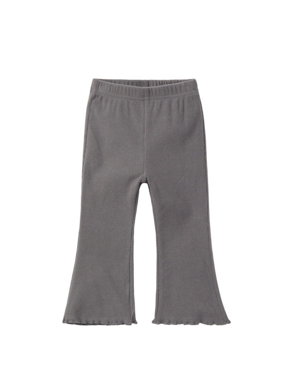 Little Bipsy Ribbed Flare Leggings in Charcoal Gray